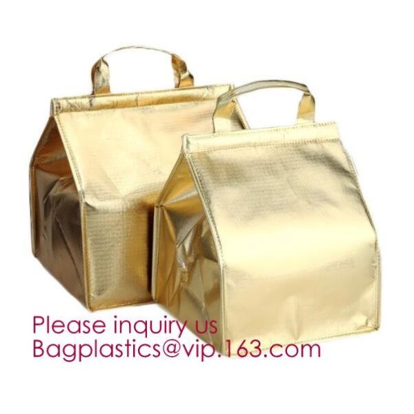 Outdoor square aluminum foil food thermal freezer cooler lunch insulation bag,Foil Cooler Bag Thermal Bag for Fruit Choc