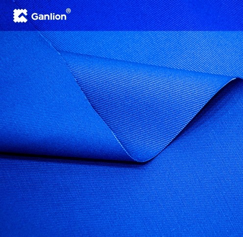 Cotton Polyester Antistatic Blue Antiacid Coating Water Repellent Fabric Twill 2/1