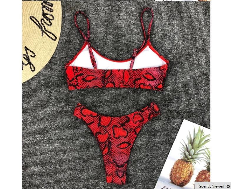 Womail Alluring Biquini Leopard Printed Bikini Push-Up Padded Swimwear Women's