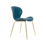 Grey Velvet Upholstered Dining Chairs Wave Shape Seat Anti Slip Mat