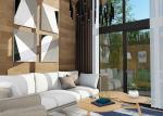 Wood Gray Prefab Glass House , Tiny Prefab Homes L8700*W4000*H5600mm Size