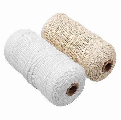 Custom 3mm 4-Strand Twisted Macrame Cotton Rope with and Colored Design