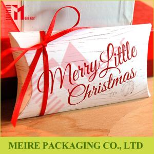 Wholesale Merry Christams pillow box manufacturers custom printed pillow paper boxes supplier from china suppliers
