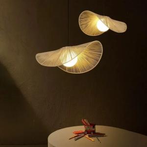Wholesale Nordic Vintage Wabi Sabi CottonRope Straw Hat Led Pendant Lights(WH-AP-578) from china suppliers