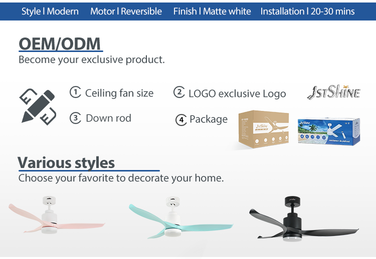 1stshine Modern Series Ceiling Fan with LED Light The Perfect Addition to Any Room