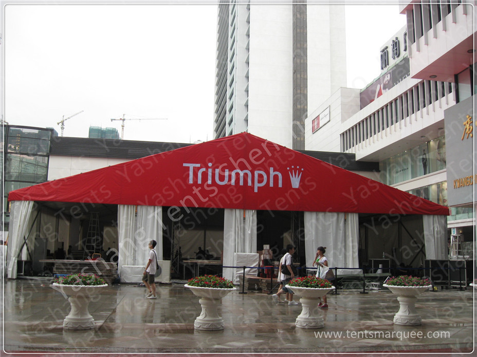 20X20M Red Fabric Cover Outside Event Tent For Exhibition , Outdoor Trade Show Tent Displays