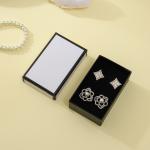 Black Luxury Foam Insert Jewelry Box Paper Packaging Cardboard Jewelry Gift