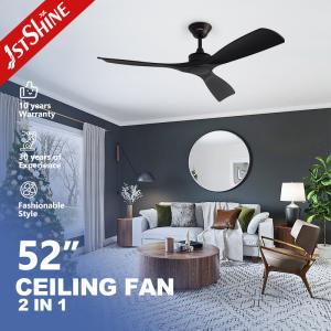 Wholesale 2in1 52'' Smart Ceiling Fan With Light DC Motor High Speed In Black 6 Speed Choice from china suppliers