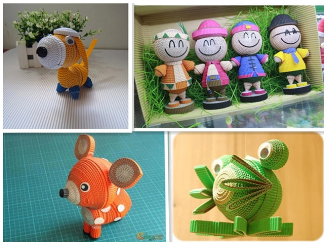 Colorful craft corrugated quilling paper for DIY toys / handcraft kids hand-craft diy material A4 size customer size