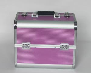 Wholesale Rose Red Aluminium Beauty Case with Striped ABS Panel from china suppliers
