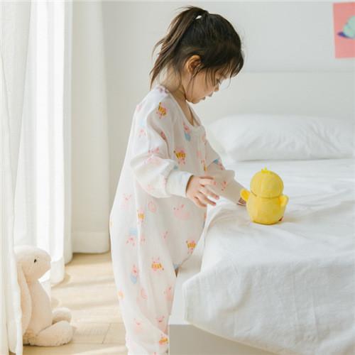 Infants Toddlers Long Sleeves Muslin Baby Pajamas Baby Jumpsuits With Safety
