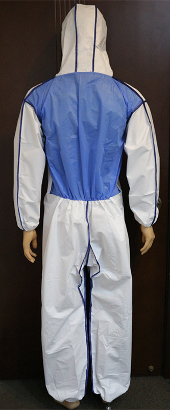 Asbestos Abatement Hazmat Suit Disposable Microporous Coverall Combined with SMS Back