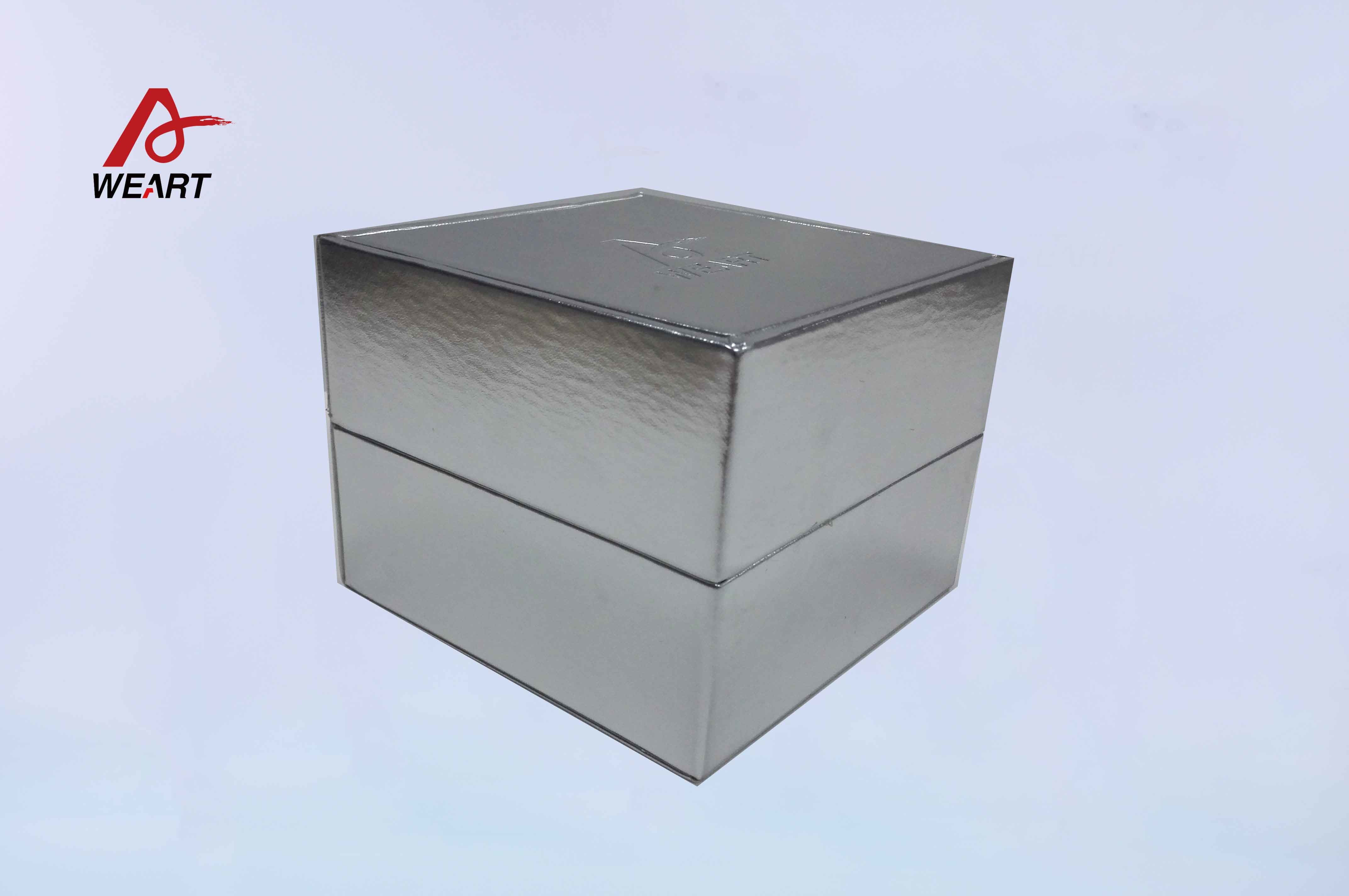 Elegant Custom Paper Jewelry Boxes , Covered Sliver Paper Turn over Box