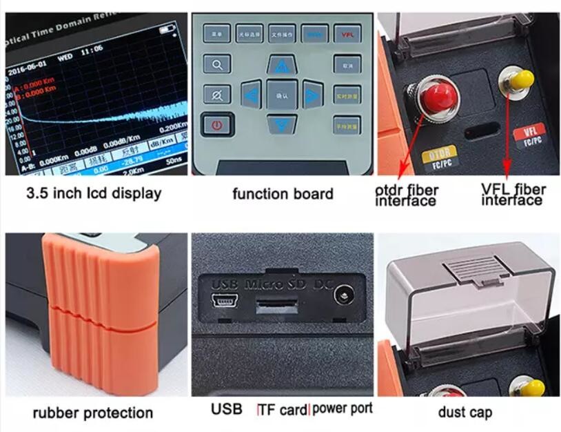 Pon Otdr Testing Fiber Optic Tools Hand Held Ftth Palm OTDR SM MM
