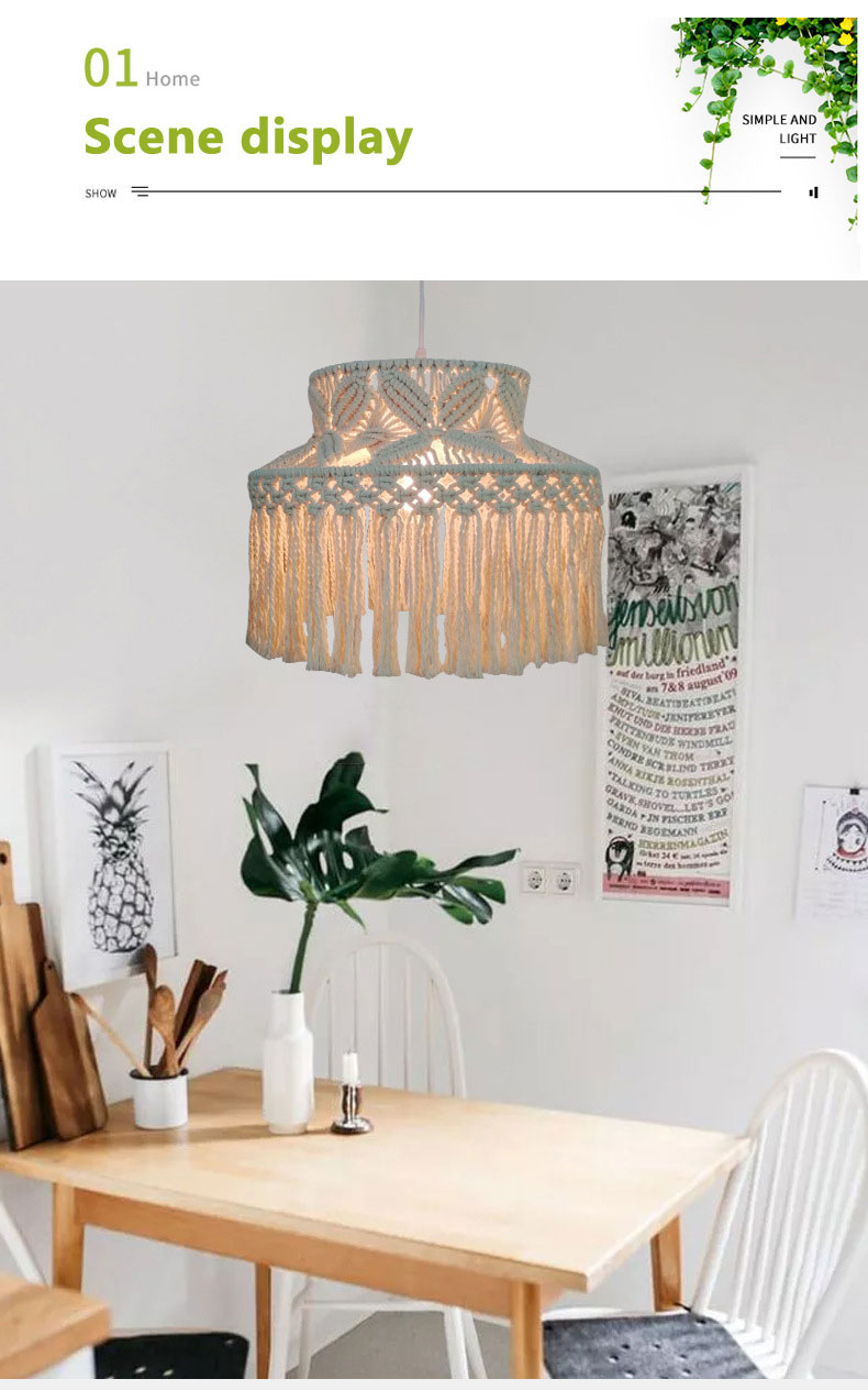 Nordic Bohemian chandelier creative living room LED lamp kitchen bedroom cotton lamp(WH-VP-227)