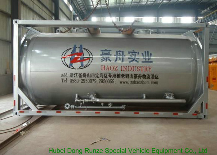 20FT Bulk Cement Tank Containers 20000L - 22500L With Carbon Steel Frame