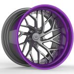 Matte Gun Metal Disc Lip Purple Aluminum Alloy Rims 2 Piece 19inch S5 19x9.5