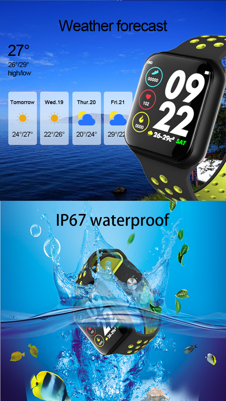 F8 1.54Inch Kids Waterproof Smartwatch Sport Pedometer Full Touch Wrist Watch For Iphone