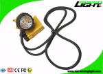 Aluminum Miners Cap Lamp , Hard Hat Headlamp IP68 LED 10.4Ah SAMSUNG Battery