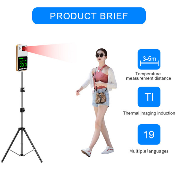 Wall Mounted Non Contact Infrared Thermometer LED Display With Fever Alarm