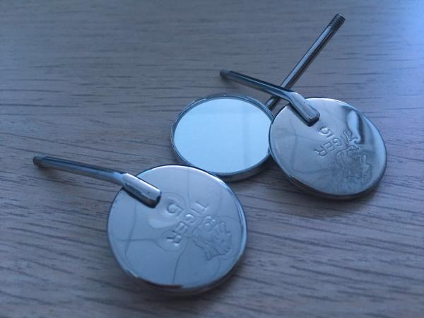 22mm Diameter Stainless Steel Dental Mirror , Dental Inspection Mirror Front