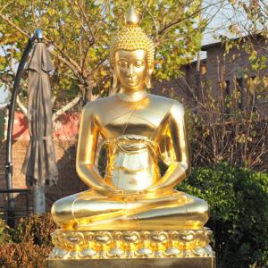 Wholesale Cast Gold Leaf Bronze Buddha Statue 1M High In Wat Pak Nam / Bangkok from china suppliers