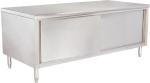 Enclosed Restaurant Stainless Steel Work Table With Slided Door , 1600x600x800mm