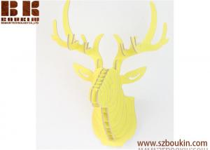 Wholesale 3D wood animal wall arts of Deer Head wall hanging animal Craft home decoration from china suppliers