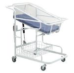Adjustable One Crank Hospital Baby Cot Powder Coated Steel