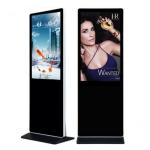 High Brightness Touch Screen Monitor Floor Stand , Digital Advertising Displays