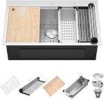 30 X 22 Inch Drop In Kitchen Sink Stainless Steel Top Mount Workstation Sink