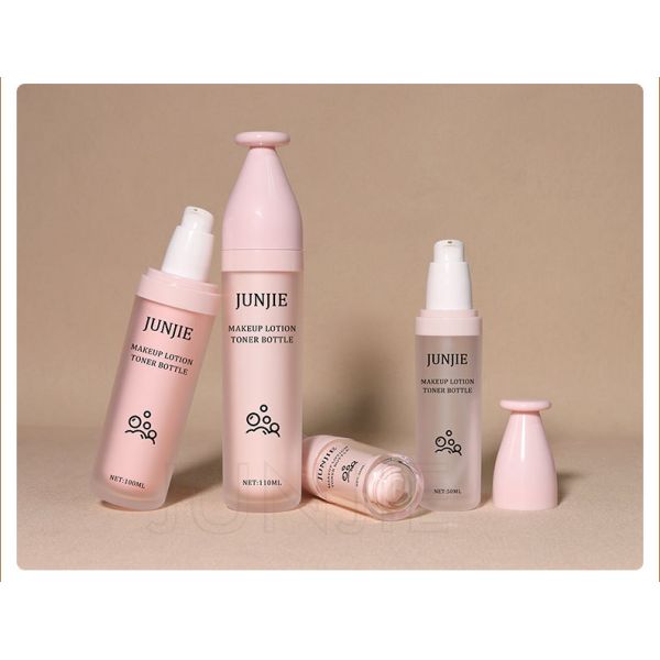Top Quality Pink Cosmetic Packaging Skin Care Mushroom Head Set 30ml 50ml 100ml 110ml Acrylic Lotion Bottle with Lid