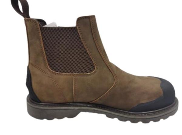Rubber Out Goodyear Safety Boots Crazy Horse Leather Kick Off Protector Steel