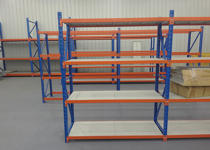 Free Standing Stainless Steel Shelves , Long Span Industrial Racking Steel Shelving