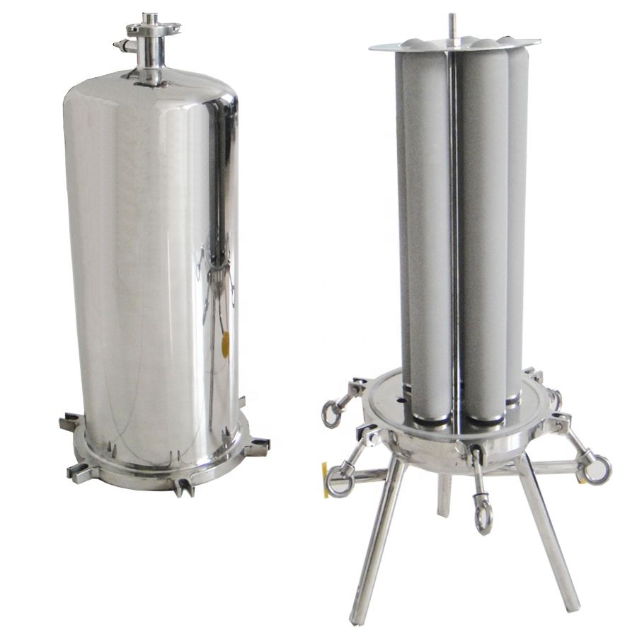 Sanitary Stainless Steel 304/316L Bottom Cartridge Filter Housing for Liquid Filtration