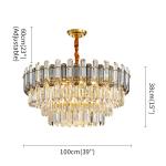 Creative Led Chandelier For Live Room Luxury Crystal Lamp gold light fixtures(WH
