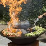 Corten Steel BBQ Brazier Round Fire Burner Pot Bowl Steel BBQ Grill