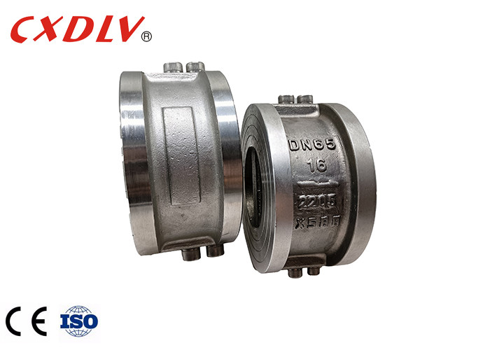 DN65 PN16 Wafer Dual Plates Check Valve Stainless Steel Body