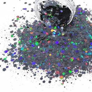 Wholesale Colorful Glitter Powder Nail Art Crafts Indoor Decorations for Christmas Holiday Holographic Polyester Chunky Mixes Bulk from china suppliers
