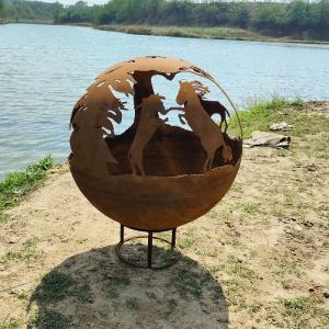 Wholesale Wood Burning Steel Outdoor Fire Pit Depth60cm/80cm/100cm/Custom from china suppliers