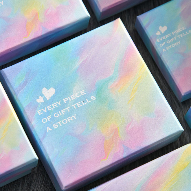 Customized Logo Jewelry Boxes Women's Necklace Earrings Ring Beautifully Packaged Full Set Of Paper Gift Boxes