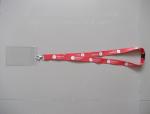 Plastic name badge holder lanyard with breakaway buckle and logo printed,