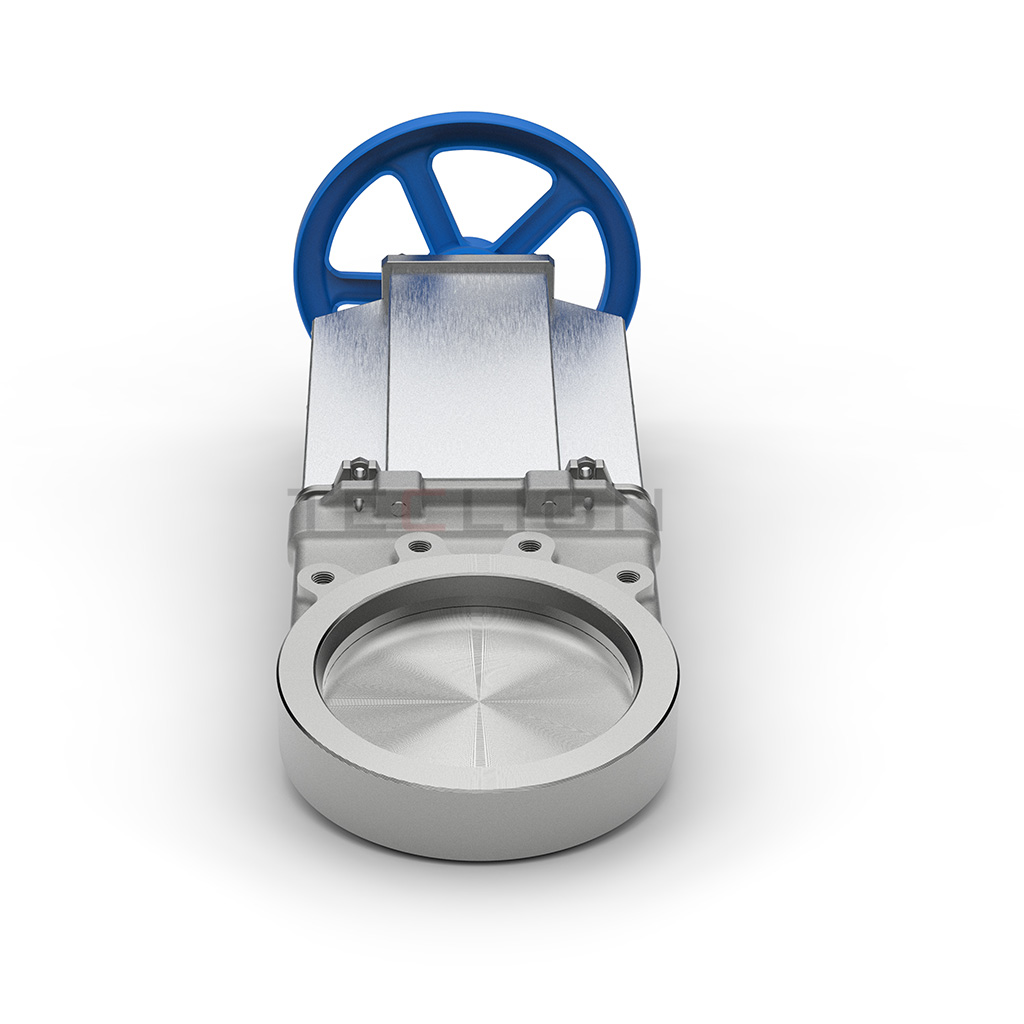 PN10 PN16 Slide Gate Pneumatic Air Operated Gate Valve Handwheel Resilient Seated