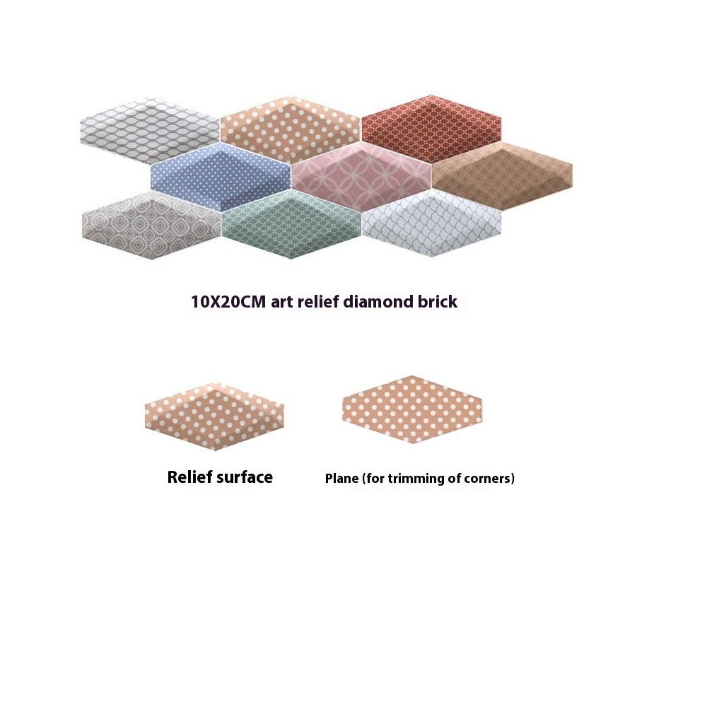 Colorful Bevelled Bread Wall Tiles 10x20cm AAA Grade Subway Tiles For Dining Room