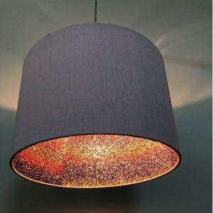 Wholesale Pendant Drum Hardback Lamp Shade Colorful Glitter Inside 300*200mm from china suppliers