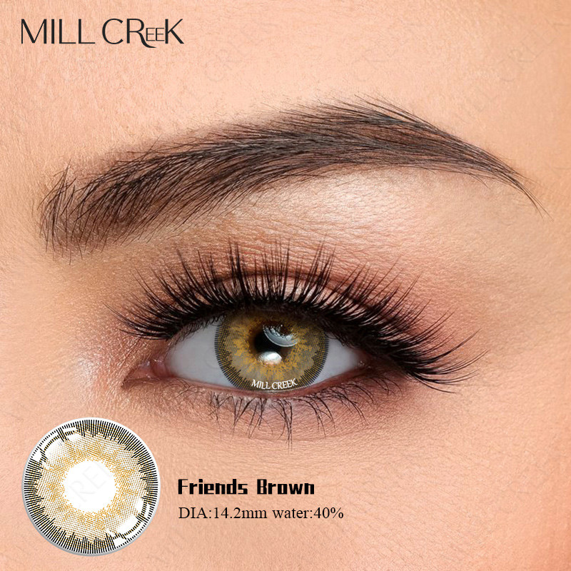 Customized 14mm Natural Brown Colored Contacts Lenses For Cosplay