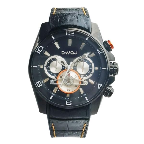 30mm Waterproof Sport Wrist Watch Chronograph Quartz Military Genuine Leather
