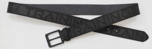 Wholesale Embossed Letters Mens Casual Black Leather Belt With Black Painting Matt Buckle from china suppliers