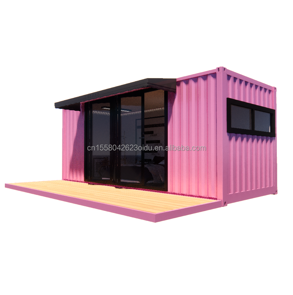 Residential Modular Prefabricated Trailer with 50/75/100mm Wave Sandwich Panel Walls 20ft Modern Design Style