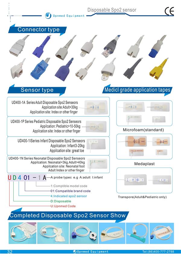 Contec neonate disposable spo2 sensor,BD9pin